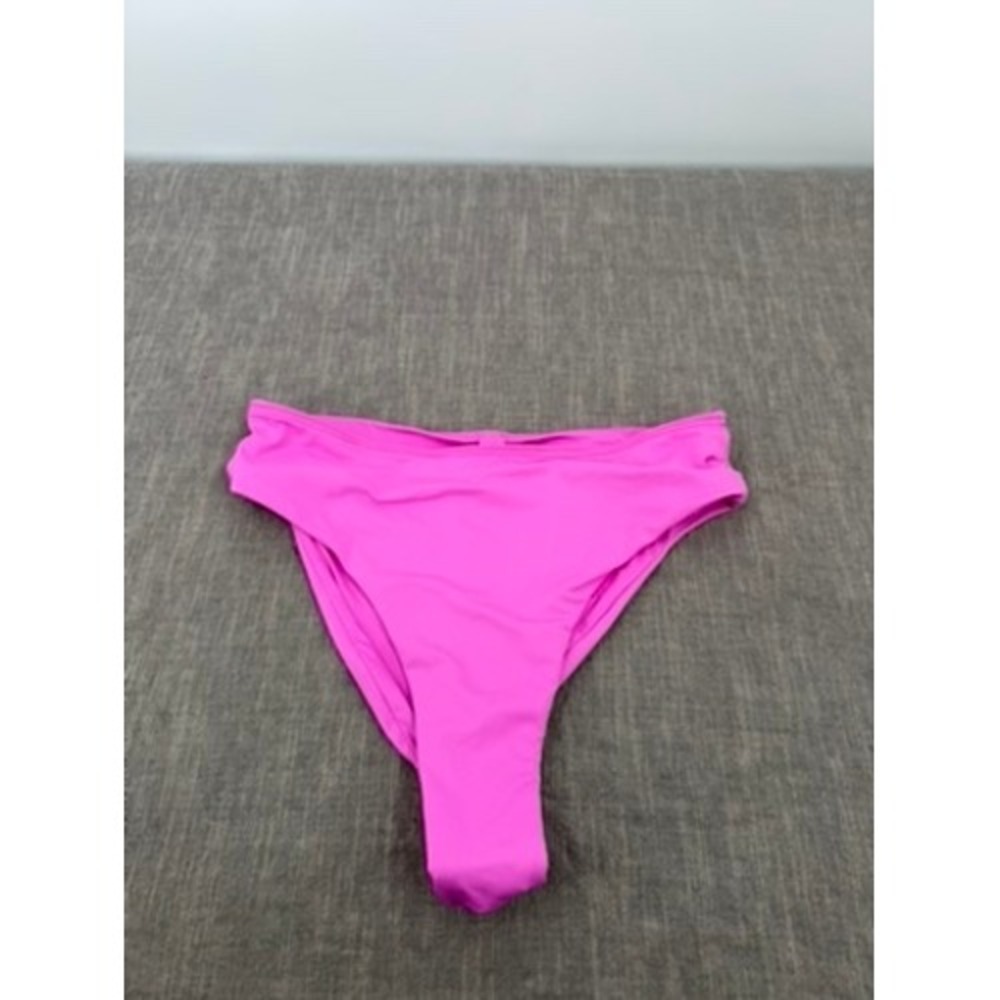 SKIMS Recycled Swim Mid Waist Bikini Bottom Neon Orchid Pink Size M Medium NWT
